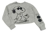 Sivá melírovaná crop mikina so Snoopym M&S