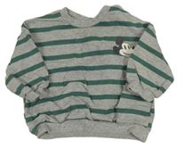 Sivo-zelená pruhovaná mikina s Mickeym H&M