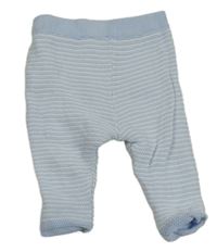Modro-biele pruhované pletené nohavice