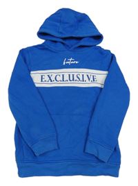 Modrá mikina s bílým pruhem a kapucí George