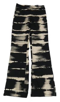 Čierno-béžové vzorované flare legíny H&M