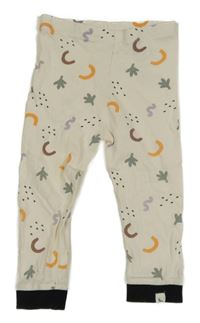 Smetanové vzorované pyžamové kalhoty 