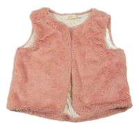 Ružová chlpatá podšitá vesta kids