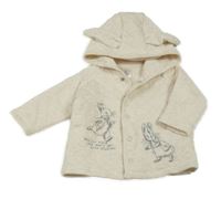 Smotanová prešívaná prepínaci mikina s králikmi a kapucňou