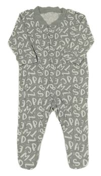 Sivo-biely overal s písmeny