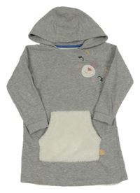 Sivé melírované teplákové šaty s ňufáčikom  a kapucňou Nutmeg