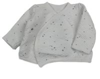 Biela vzorovaná zavinovací mikina s hviezdami dunnes