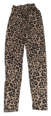 Hnedo-čierne leopardí legíny