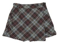 Vínovo-modré kostkované sukňové kraťasy Zara
