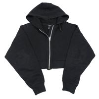 Čierna crop prepínaci mikina s kapucňou New Look