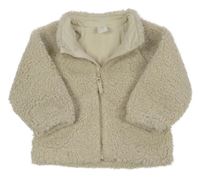 Krémová huňatá podšitá bunda H&M
