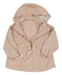 Svetloružová plátenná jesenná parka s kapucňou H&M