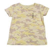 Krémovo-starorůžovo-žlté army tričko s nápisom Primark