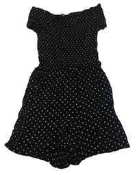 Čierno-biely bodkovaná ý kraťasový overal zn. Primark