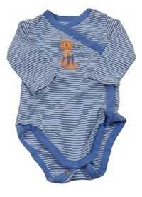 Modro-biele pruhované zavinovací body s s levíkom  zn. Tchibo