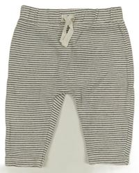 Bielo-sivé pruhované tepláky George