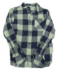 Tmavomodro-zelená kockovaná košeľa zn. H&M