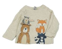 Béžové triko se zvířátky Dopodopo