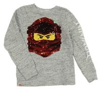 Světlešedá melírovaná mikina s obrázkem z flitrů H&M