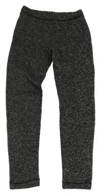 Tmavosivé melírované pletené legíny Yigga