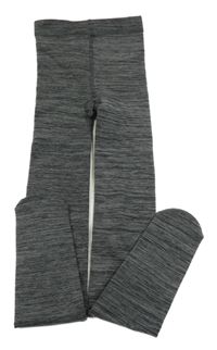 Šedé melírované zateplené punčocháče