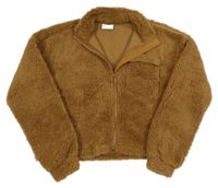 Hnedá huňatá crop mikina Only