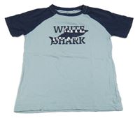 Světlemodro-tmavomodré tričko s nápisom Topolino