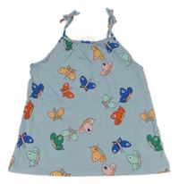 Svetlomodrý top s motýlikmi H&M