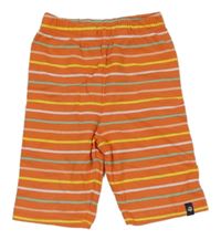Oranžovo-farebné pruhované teplákové kraťasy Jako-o