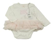Nové - Bílo-růžové body s králíčky a tylovou sukní Mothercare