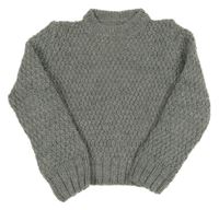 Šedý pletený svetr 