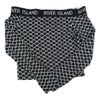 Čierno-biele vzorované crop tričko s nápismi River Island