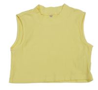Žltý rebrovaný crop top Only
