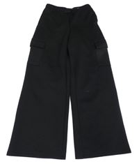 Černé cargo široké tepláky H&M