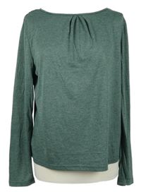 Dámske zelené tričko s krajkou na zádech