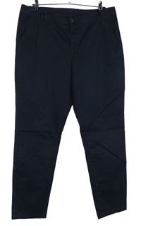 Dámské tmavomodré plátěné chino kalhoty C&A