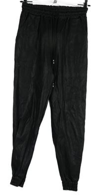 Dámské černé koženkové cuff kalhoty I saw it first 