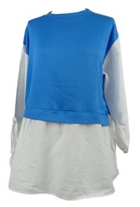 Dámká modro-bílá halenková tunika 