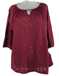 Dámská vínová puntíkovaná halenka Maxi Blue 