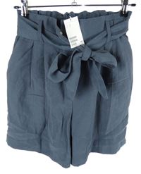 Dámske tmavosivé sukňové kraťasy s opaskom H&M