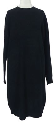 Dámske čierne svetrové rebrované šaty s. Oliver