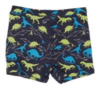 Tmavomodré nohavičkové chlapčenské plavky s dinosaurami Nutmeg