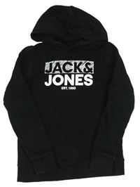 Černá mikina s logem a kapucí - Jack & Jones