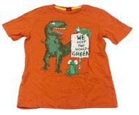 Oranžové tričko s dinem a chameleonem S. Oliver