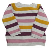 Svetlošedá -farebný pruhovaný sveter H&M