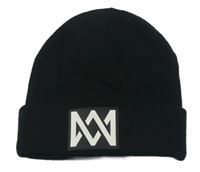 Černá čepice s nášivkou H&M vel.86-104
