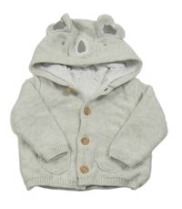 Svetlosivý podšitý prepínaci sveter s kapucí- koala Mothercare