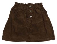 Hnědá manšestrová sukně 