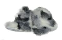 Nové - Bílo-šedé kožešinové válenky Next vel.30