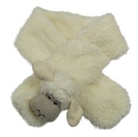 Smetanová huňatá šála s ovcí 